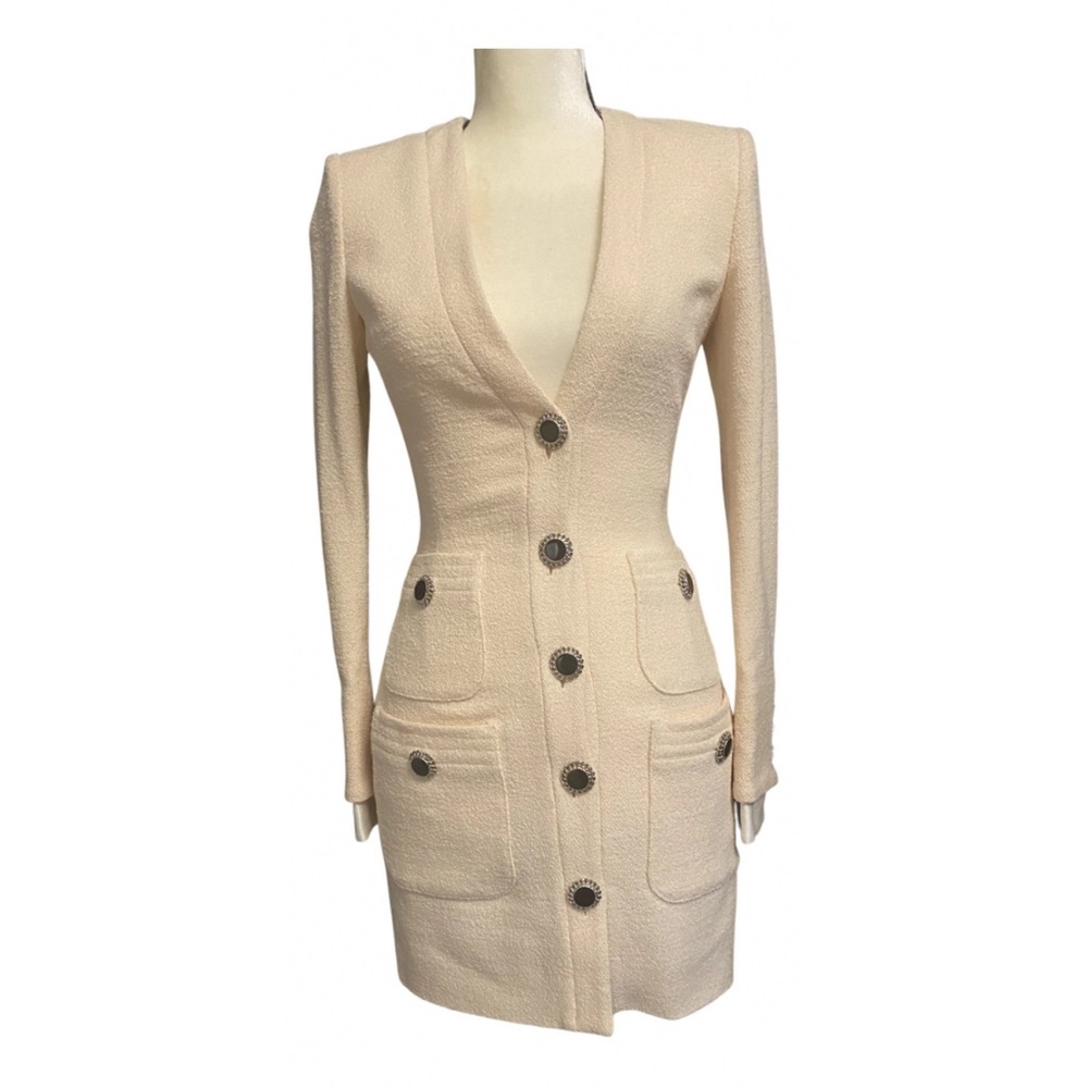 Alessandra Rich Cream Long Sleeve Dress